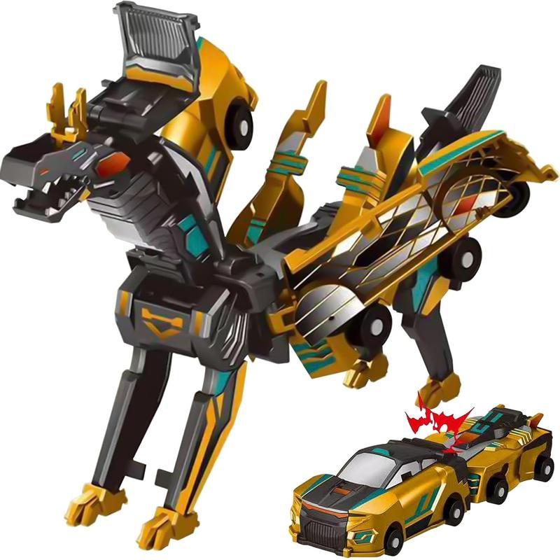 🔥2-in-1 Magnetic Transformer Car Toy | Auto-Collision Dinosaur & Flying Dragon | Innovative Transforming Vehicle Gift for Kids
