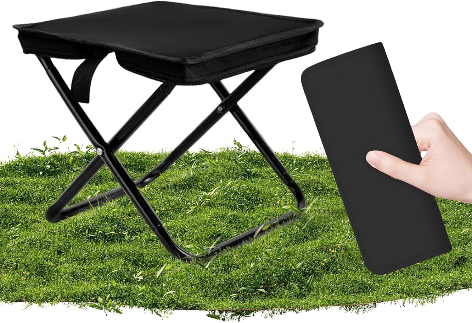 🎉🎉🎉Outdoor portable folding camping stool, suitable for gardens, barbecues, camping, and beaches; suitable for both adults and children (Khaki)